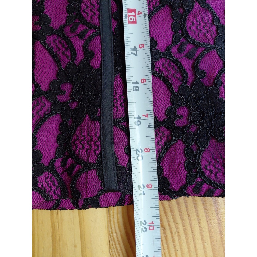 JS Collections Blazer Y2k Womens 12 Pink With Black Floral Lace Jacket - Picture 7 of 11